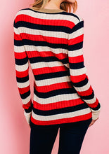 Load image into Gallery viewer, Ribbed Red and Black Sweater
