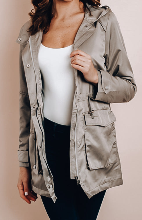 Gray Drawstring Jacket