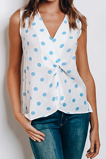 Polka Dot Sleeveless Top