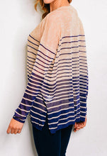 Load image into Gallery viewer, Peach and Navy Stripe Top
