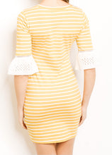 Load image into Gallery viewer, Mustard Striped Jersey Dress
