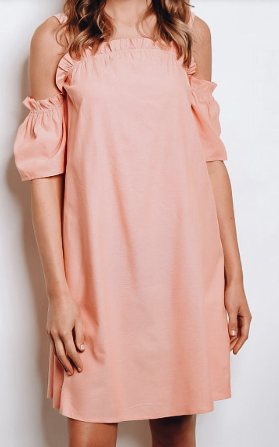 Peach Denim Dress