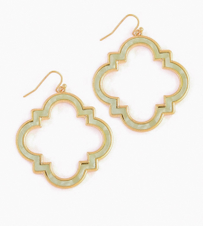 Mint Quatrefoil Drop Earrings