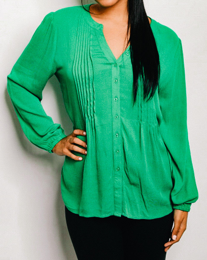 Button Down Green Top