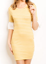 Load image into Gallery viewer, Mustard Striped Jersey Dress
