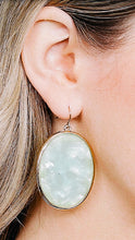 Load image into Gallery viewer, Mint Marble Oval Earrings
