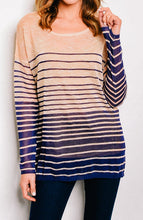 Load image into Gallery viewer, Peach and Navy Stripe Top
