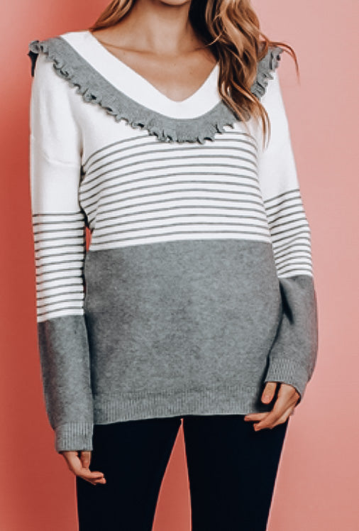 Gray Ivory Sweater