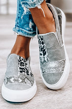 Load image into Gallery viewer, Gray Mixed Print Slip-On Shoes
