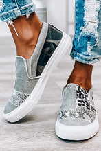 Load image into Gallery viewer, Gray Mixed Print Slip-On Shoes
