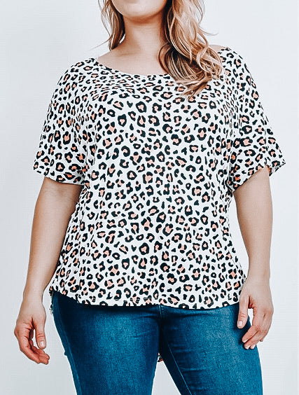 Orange Animal Print Top