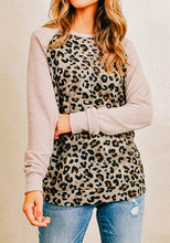 Load image into Gallery viewer, Leopard Print Top with Taupe Sleeves
