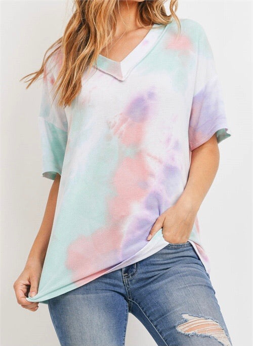 Lilac Mint Tie Dye Top