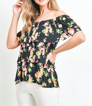 Load image into Gallery viewer, Black Floral Top
