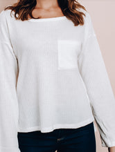 Load image into Gallery viewer, Ivory Waffle Ribbed Top
