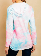 Load image into Gallery viewer, Pink and Blue Hooded Top
