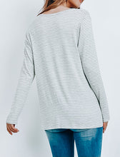 Load image into Gallery viewer, Gray Striped Twist Hem Top
