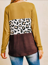 Load image into Gallery viewer, Brown Animal Print Contrast Top
