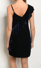 Load image into Gallery viewer, Navy Blue Velvet Dress
