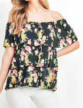 Load image into Gallery viewer, Black Floral Top
