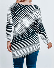 Load image into Gallery viewer, Black and Ivory Striped Top
