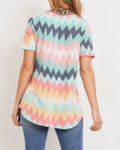 Load image into Gallery viewer, Mint Coral Multi-Stripe Top
