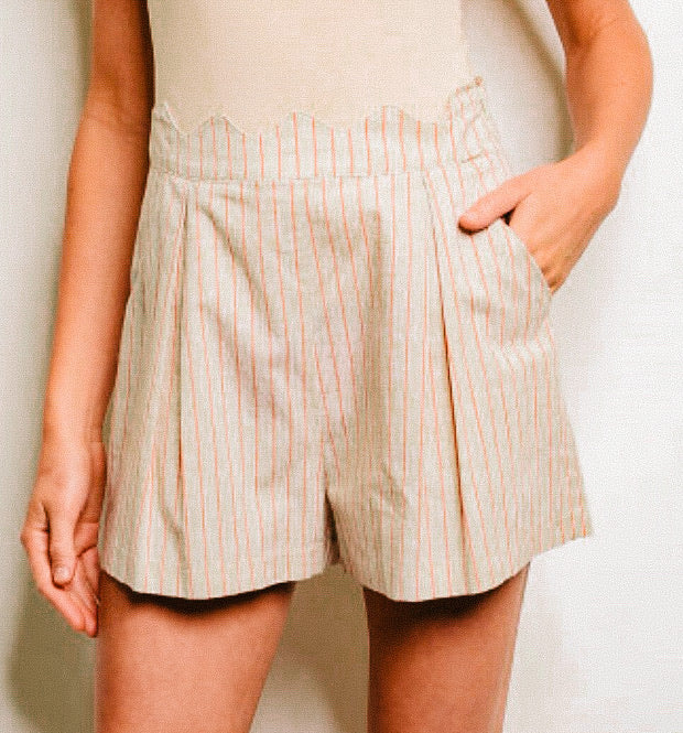 Striped Linen Shorts