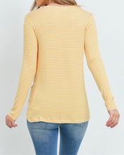 Load image into Gallery viewer, Yellow Striped Twist Hem Top
