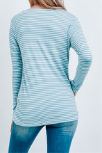 Load image into Gallery viewer, Blue Striped Twist Hem Top
