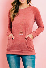 Load image into Gallery viewer, Mauve Knit Front Pocket Top
