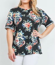 Load image into Gallery viewer, Black Floral Top
