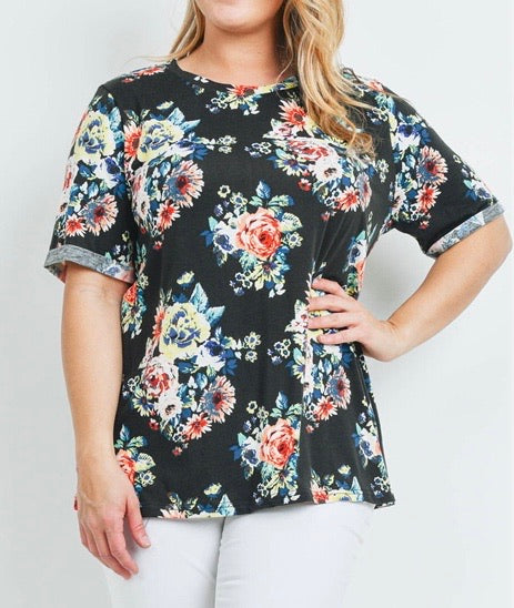 Black Floral Top