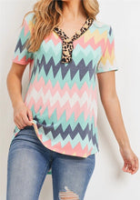 Load image into Gallery viewer, Mint Coral Multi-Stripe Top
