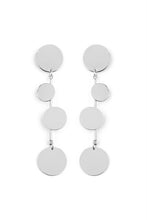 Load image into Gallery viewer, Silver Dangling Disc Earrings
