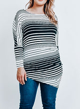 Load image into Gallery viewer, Black and Ivory Striped Top
