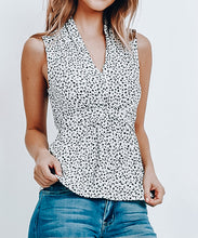 Load image into Gallery viewer, Cream and Black Print Tank Top
