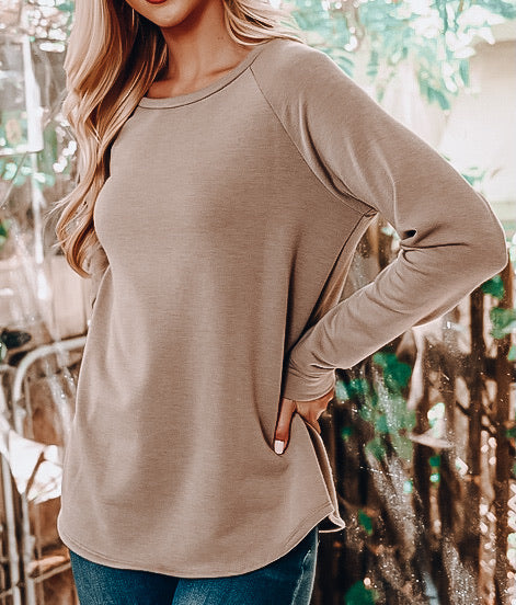 Mocha French Terry Top