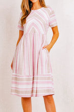 Load image into Gallery viewer, Pink Taupe Striped Dress
