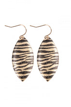 Load image into Gallery viewer, Zebra Printed Drop Earrings
