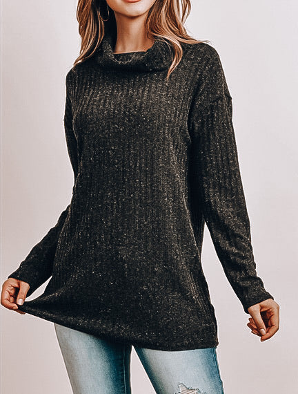 High Neck Black Sweater