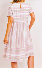 Load image into Gallery viewer, Pink Taupe Striped Dress
