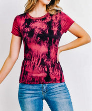 Load image into Gallery viewer, Burgundy Tie Dye Top
