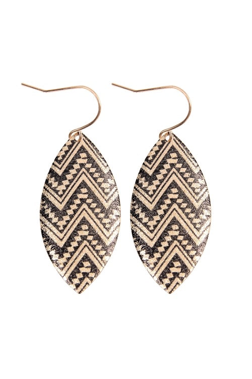 Zigzag Printed Drop Earrings